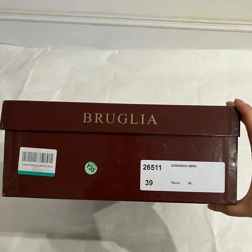 BRUGLIA Milano Ankle Boots EU 39 US 9 Black Comfort Suede NWB